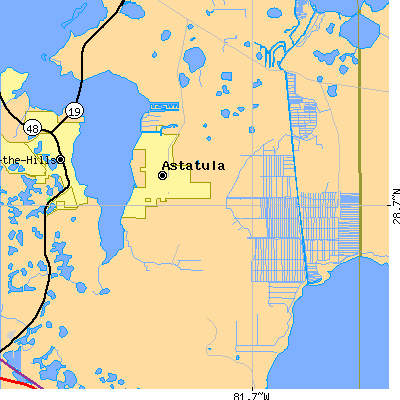Zip code 34705 close-up map