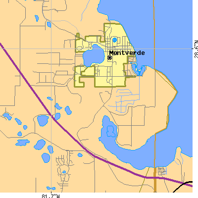 Zip code 34756 close-up map