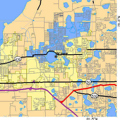 Zip code 34761 close-up map