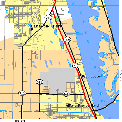 Zip code 34946 close-up map
