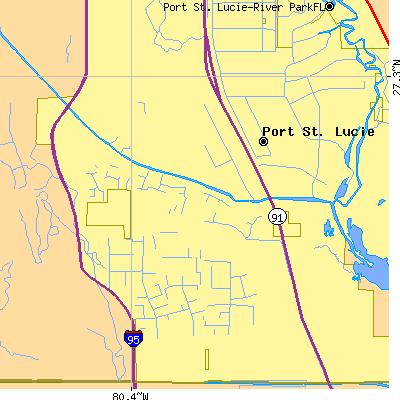 Zip code 34953 close-up map