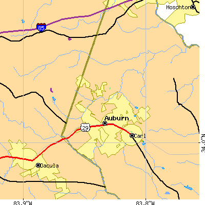 Zip code 30011 close-up map