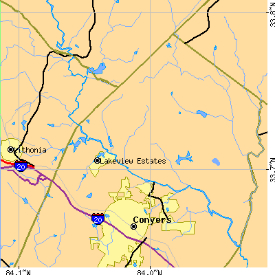 Zip code 30012 close-up map