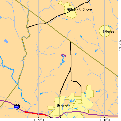 Zip code 30054 close-up map