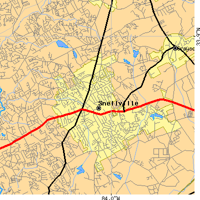 Zip code 30078 close-up map