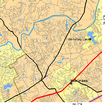 Zip code 30092 close-up map