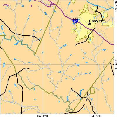 Zip code 30094 close-up map