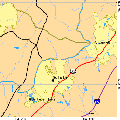 Zip code 30097 close-up map