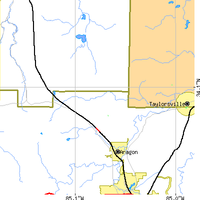 Zip code 30104 close-up map