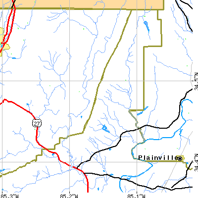 Zip code 30105 close-up map