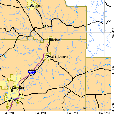 Zip code 30107 close-up map