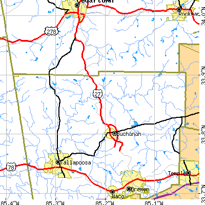Zip code 30113 close-up map