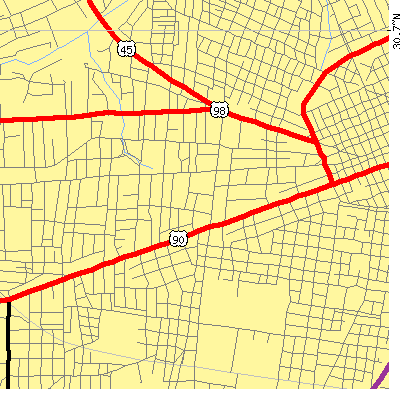 Zip code 36604 close-up map