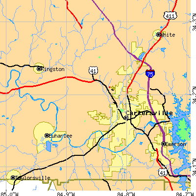 Zip code 30120 close-up map