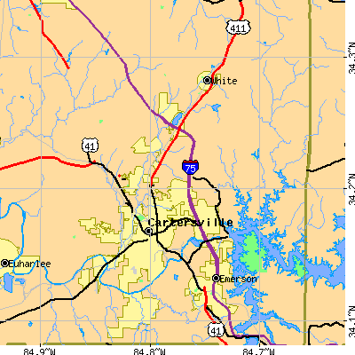 Zip code 30121 close-up map
