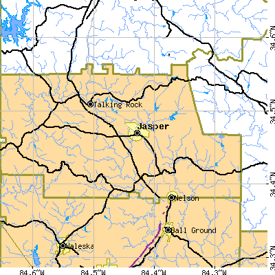 Zip code 30143 close-up map