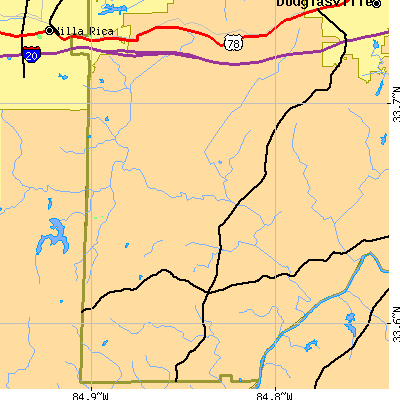 Zip code 30187 close-up map