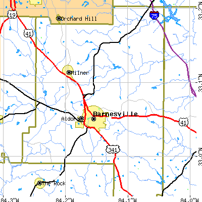 Zip code 30204 close-up map