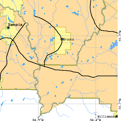 Zip code 30205 close-up map