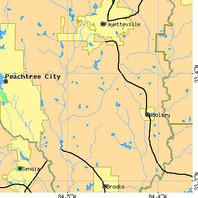 Zip code 30215 close-up map