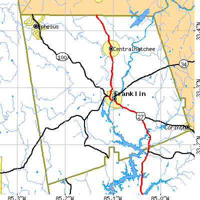 Zip code 30217 close-up map
