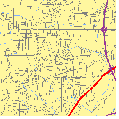 Zip code 36609 close-up map