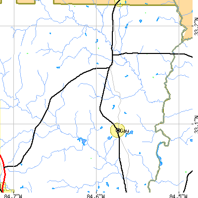 Zip code 30218 close-up map