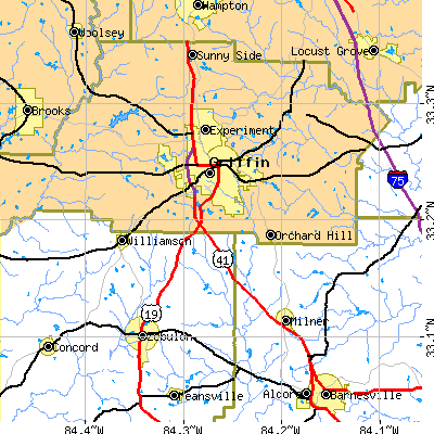 Zip code 30224 close-up map