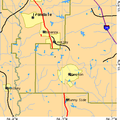 Zip code 30228 close-up map