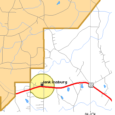 Zip code 30234 close-up map