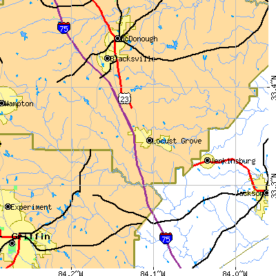 Zip code 30248 close-up map