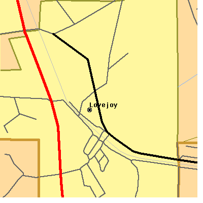 Zip code 30250 close-up map