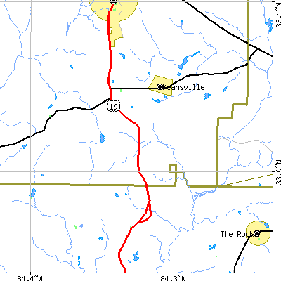Zip code 30256 close-up map