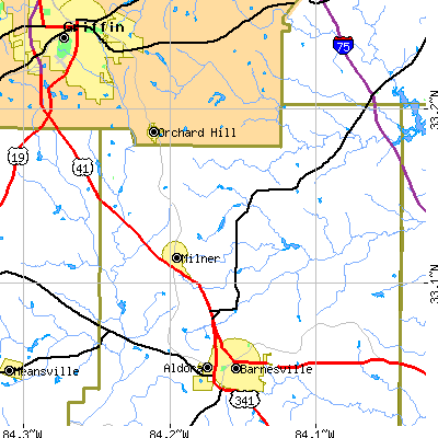 Zip code 30257 close-up map
