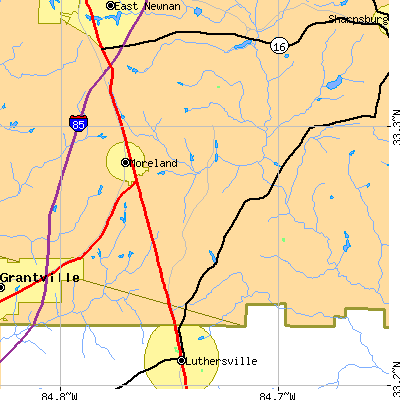 Zip code 30259 close-up map