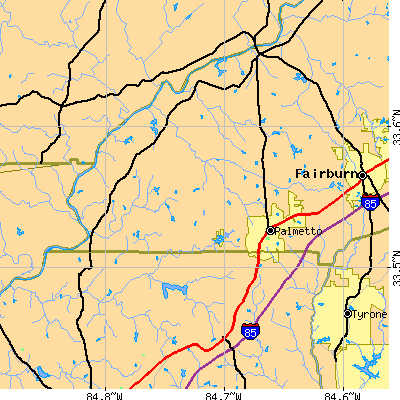 Zip code 30268 close-up map