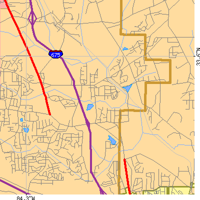 Zip code 30273 close-up map