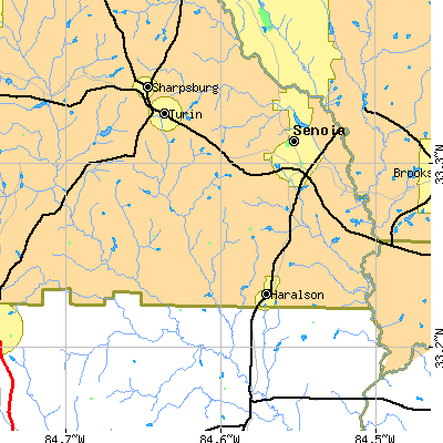 Zip code 30276 close-up map