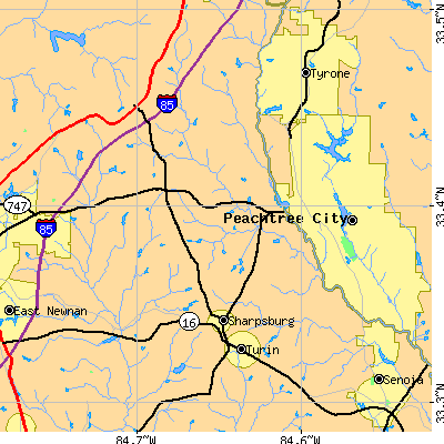Zip code 30277 close-up map