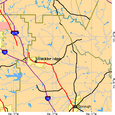 Zip code 30281 close-up map