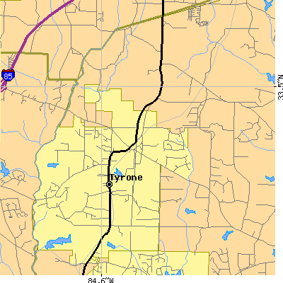 Zip code 30290 close-up map