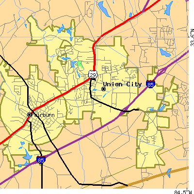 Zip code 30291 close-up map