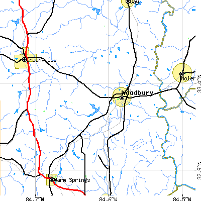 Zip code 30293 close-up map