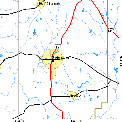 Zip code 30295 close-up map