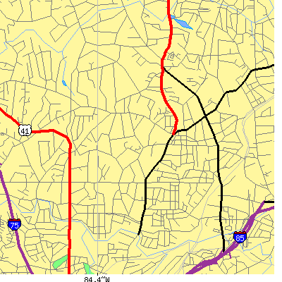 Zip code 30305 close-up map