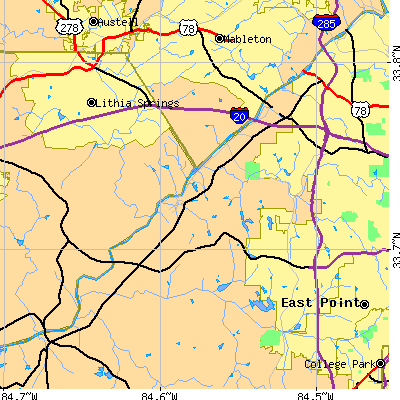 Zip code 30331 close-up map