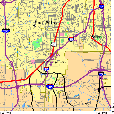 Zip code 30337 close-up map