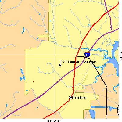 Zip code 36619 close-up map