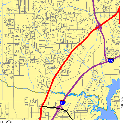 Zip code 36693 close-up map