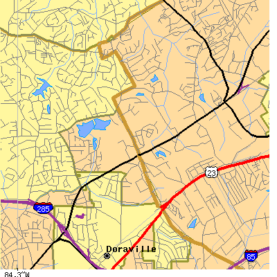 Zip code 30360 close-up map